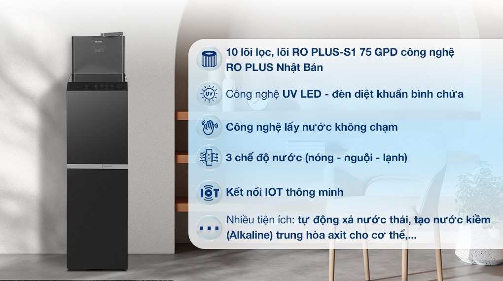 Máy lọc nước RO nóng nguội lạnh Toshiba TWP-W2399SVN(M) 10 lõi Máy lọc nước RO nóng nguội lạnh Toshiba TWP-W2399SVN(M) 10 lõi