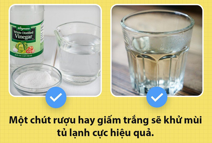 Dùng rượu để khử mùi tủ lạnh khi có dòi