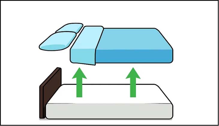 Bỏ gối, chăn và đồ trang trí ra khỏi giường