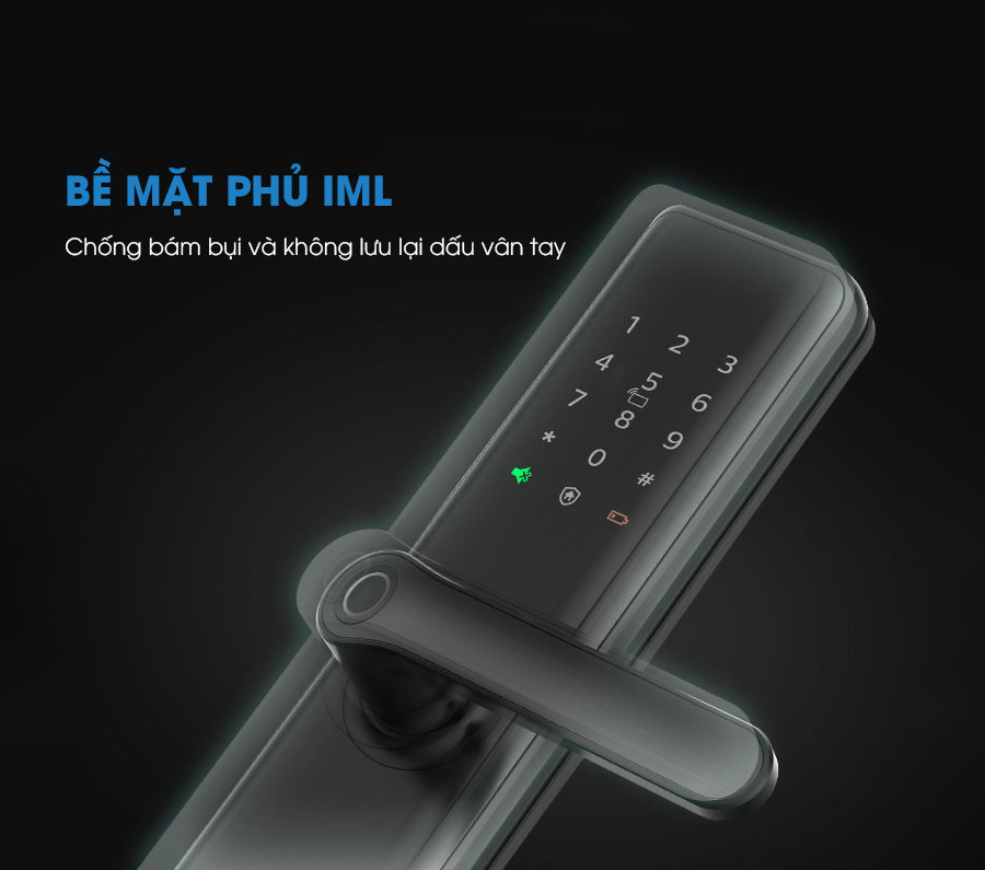 Bề mặt cao cấp với lớp phủ IML Khóa cửa Philips 7300