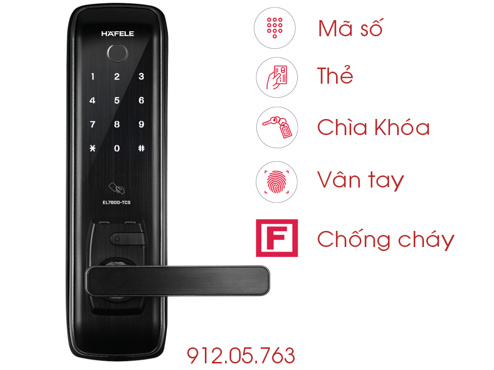 Khóa điện tử EL7800-TCS Hafele 912.05.763 Khóa điện tử EL7800-TCS Hafele 912.05.763