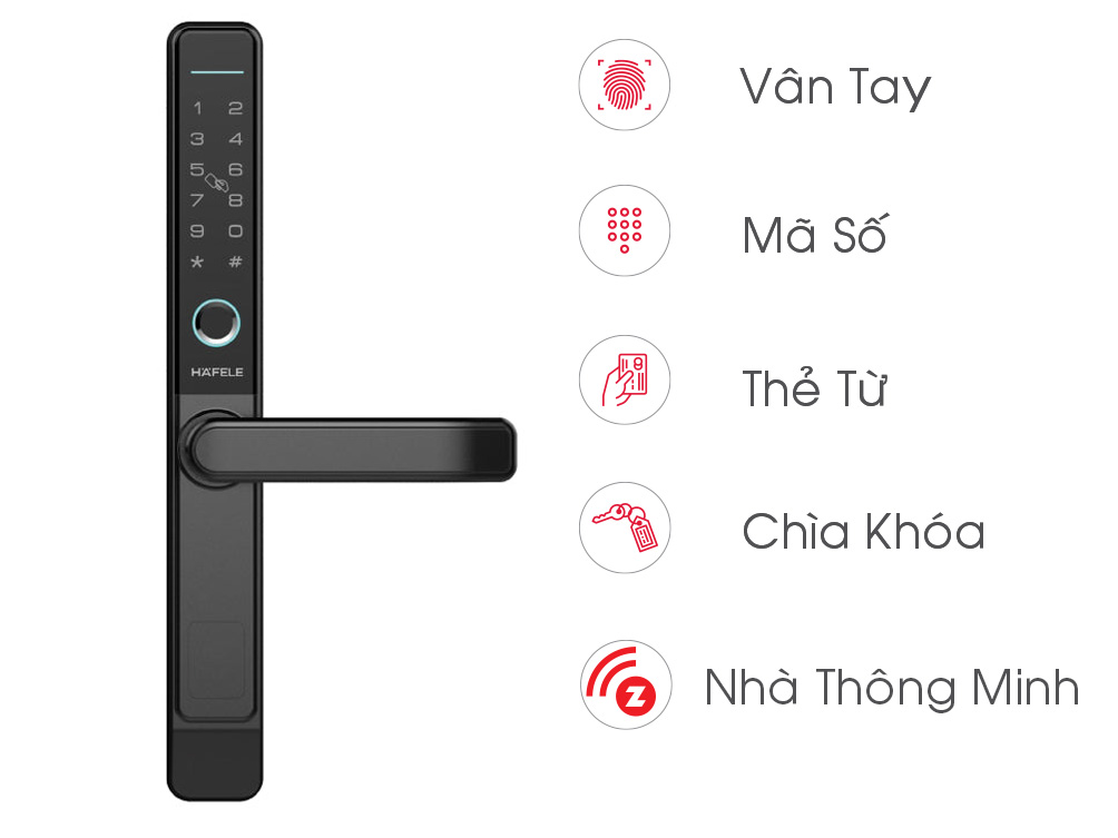 Hafele DL6600-SW mở khóa theo 5 phương thức Hafele DL6600-SW