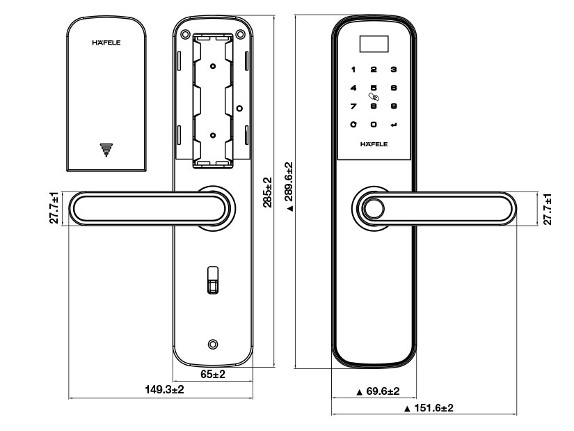 Kích thước mặt trong và ngoài của DL6100 DL6100