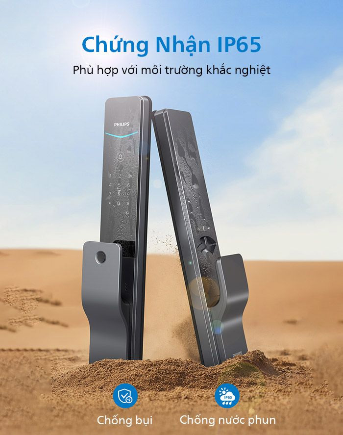 Thiết kế Push/Pull thời thượng, sang trọng vượt thời gian Khóa thông minh Philips DDL801-5HBS