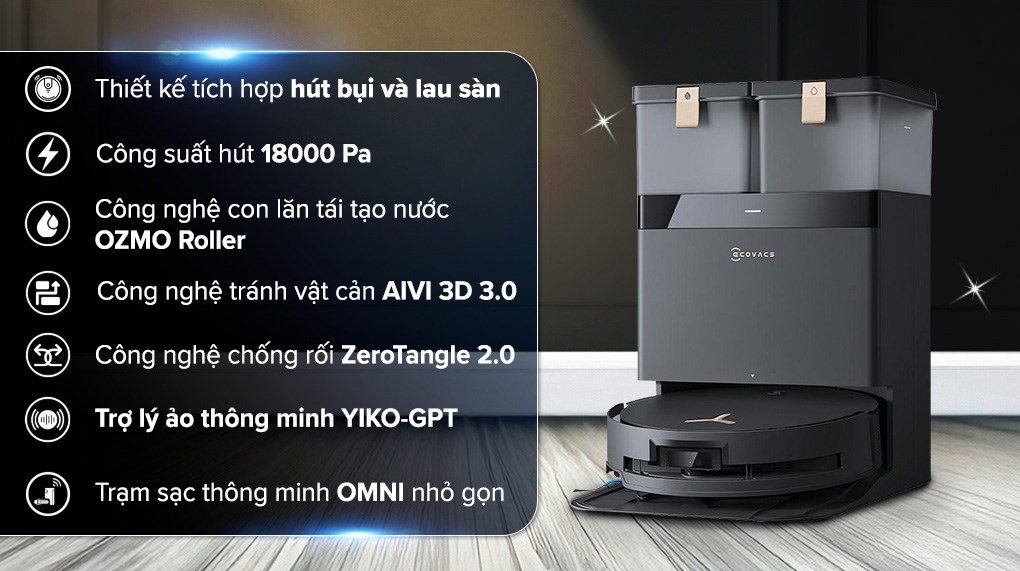 Khi không sử dụng Robot hút bụi lau nhà Ecovacs X8 PRO OMNI - Đen trong thời gian dài, bạn nên sạc đầy pin và tắt nguồn robot Khi không sử dụng Robot hút bụi lau nhà Ecovacs X8 PRO OMNI - Đen trong thời gian dài, bạn nên sạc đầy pin và tắt nguồn robot