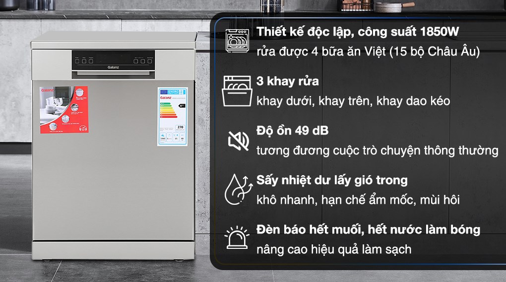 Máy rửa chén độc lập Galanz W60B1A401M-AE5(SS) Máy rửa chén độc lập Galanz