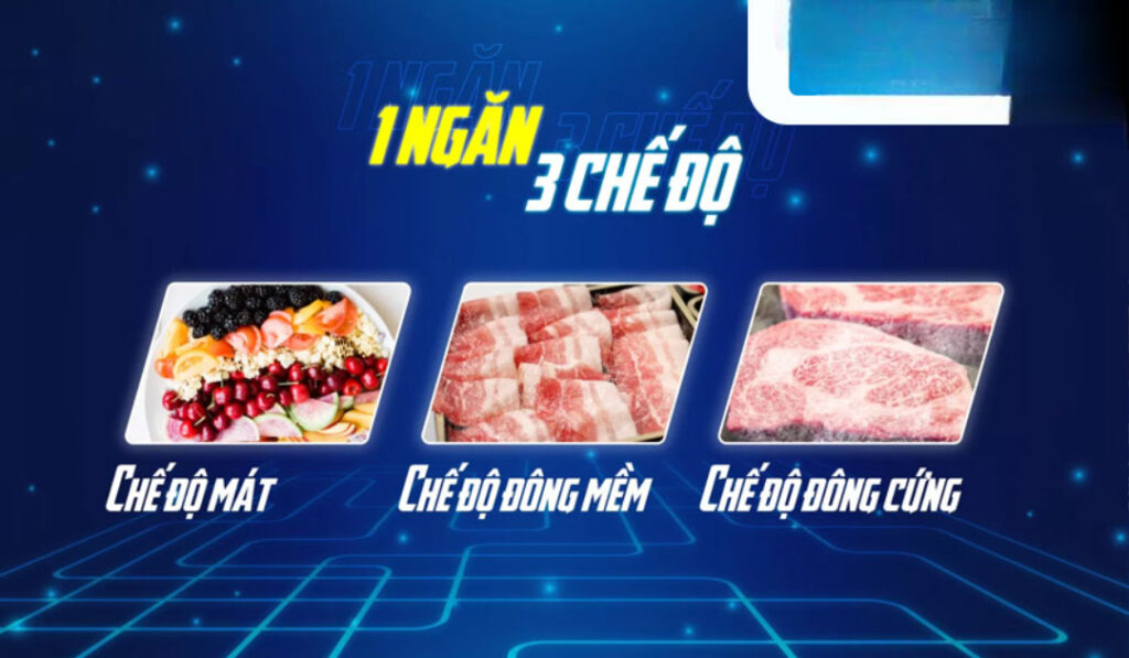 Với 1 ngăn đông – 3 nắp dỡ tiện lợi
