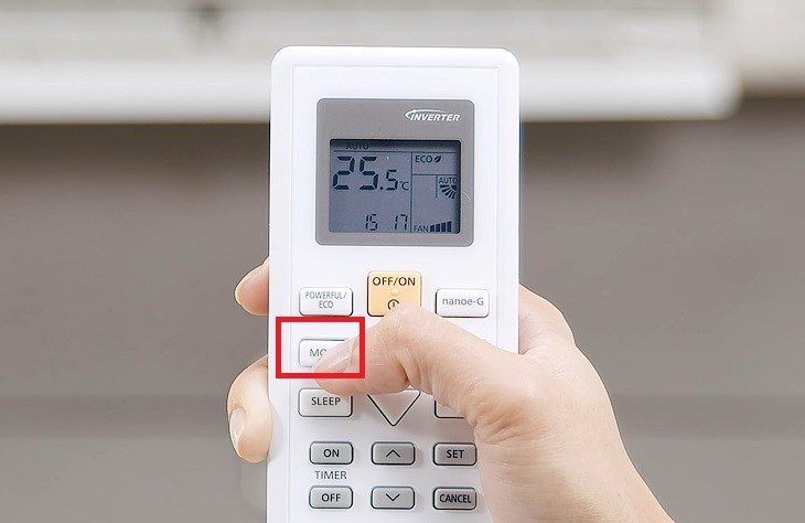 Tìm và chọn chế độ Heat