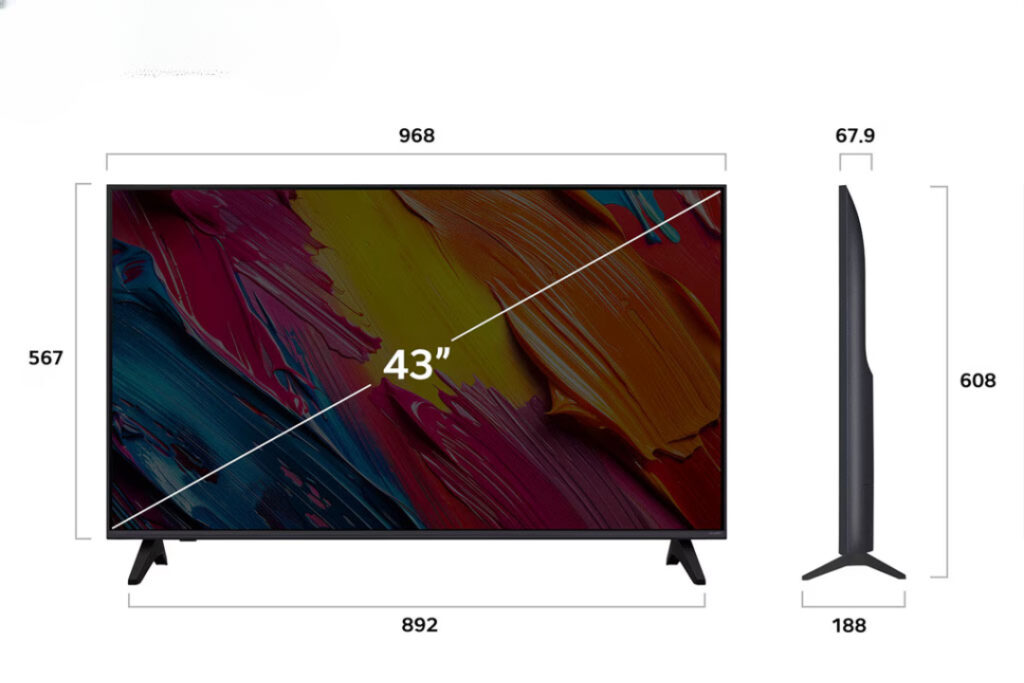 Tổng quan thiết kế tivi LG 43 inch