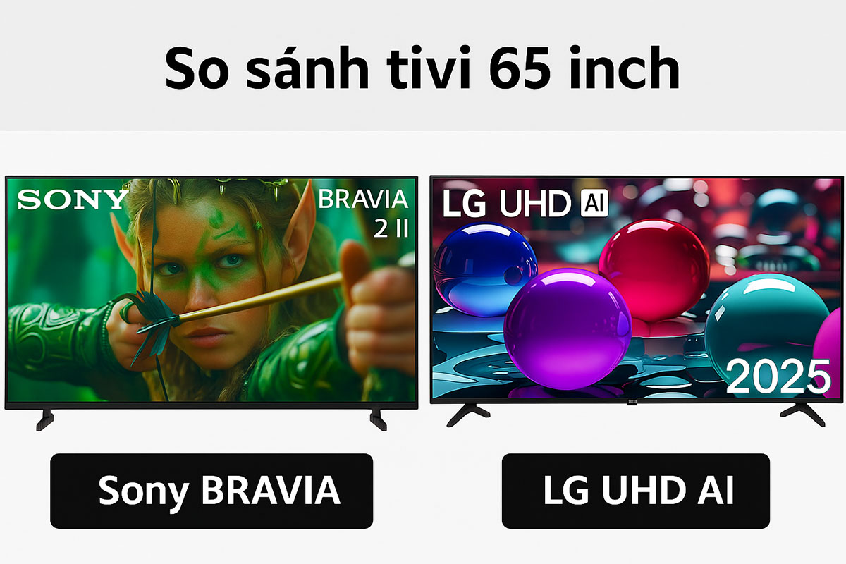 1. Tổng quan hai mẫu tivi 65 inch Sony K-65S20M2 và LG 65UA7350PSB nổi bật của năm 2025