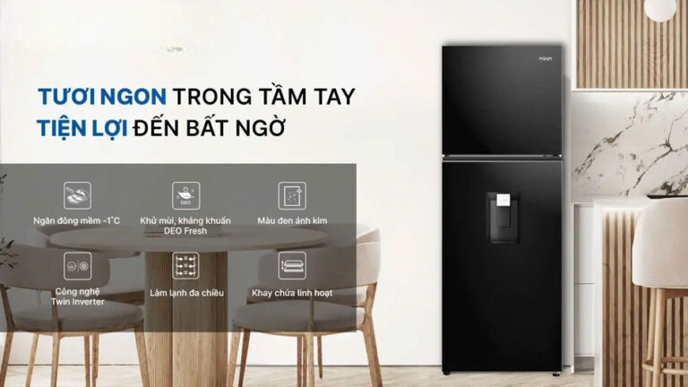 Ax88Win Com Link đăng ký tài khoản Aqua inverter AQR-T265FA(WFB) sở hữu thiết kế ngăn đá trên truyền thống