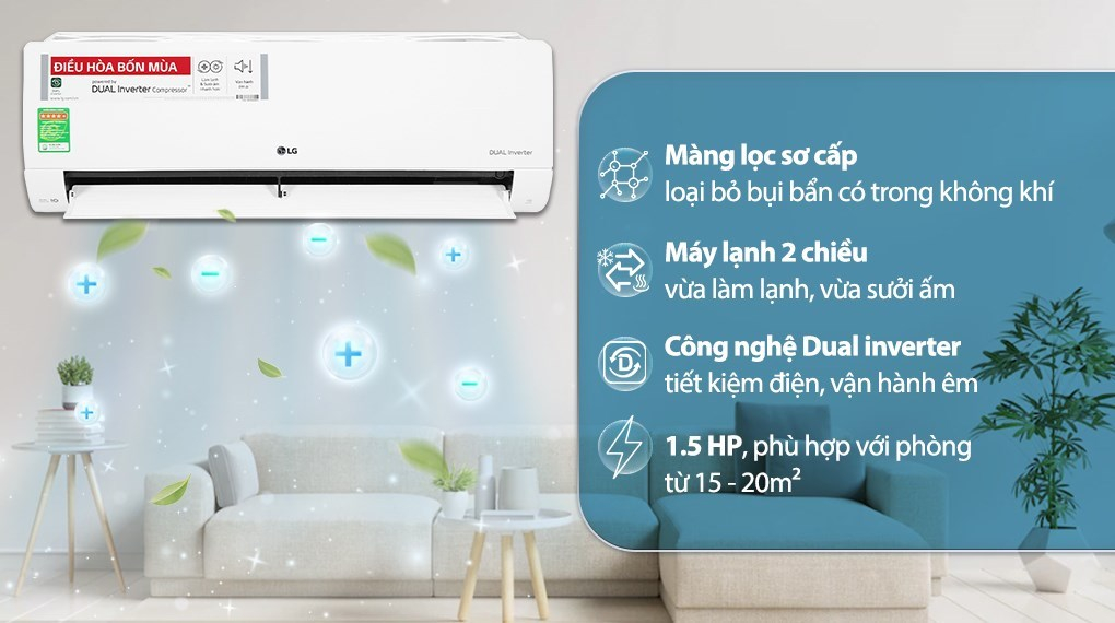 Khám phá công nghệ và tính năng trên điều hòa LG 2 chiều inverter IDH12M1