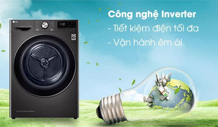 Dung tích sấy 9kg của máy sấy LG giá rẻ DVHP09B Dung tích sấy 9kg của máy sấy LG giá rẻ DVHP09B
