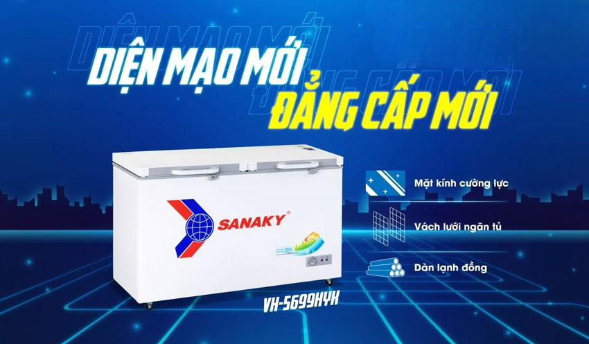 Tủ đông Sanaky 1 ngăn đông VH-5699HY có dung tích lớn 360 lít