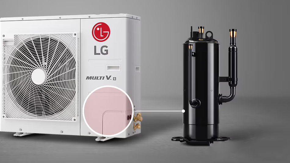 Hệ thống sử dụng máy nén Twin Rotary với dải tần số hoạt động rộng