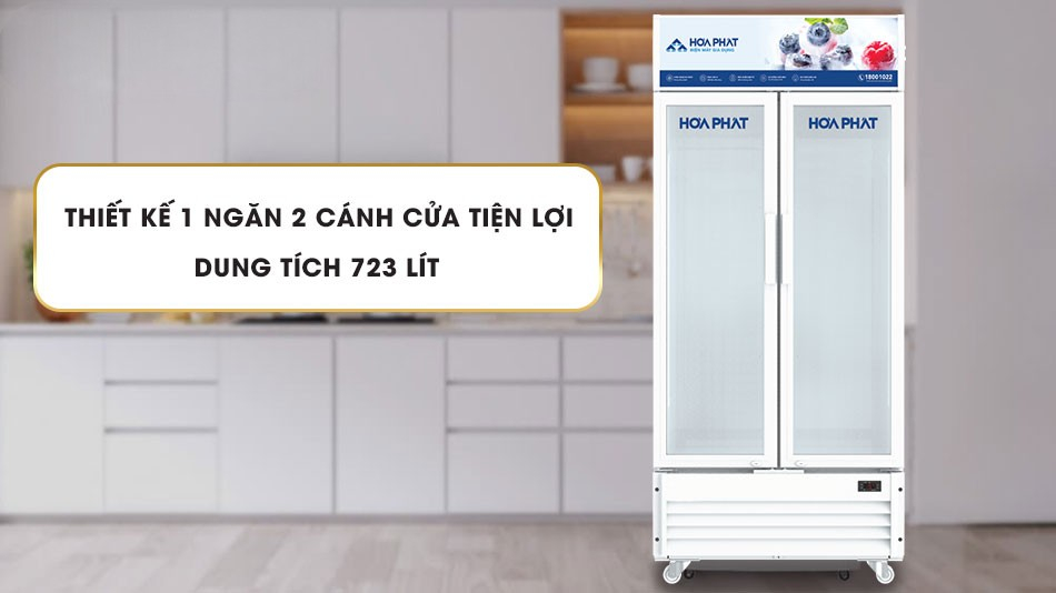 Tủ mát Hòa Phát 526 lít HSR D6526 có Thiết kế 2 cánh bằng kính sang trọng Tủ mát Hòa Phát 526 lít HSR D6526 có Thiết kế 2 cánh bằng kính sang trọng