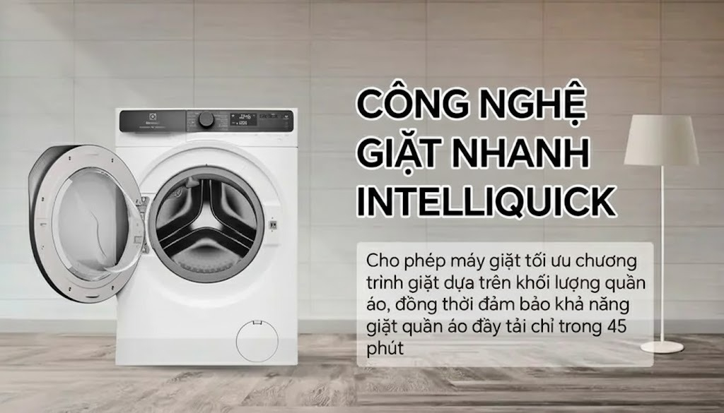 Tính năng giặt nhanh IntelliQuick – Tối ưu thời gian cho người bận rộn Tính năng giặt nhanh IntelliQuick – Tối ưu thời gian cho người bận rộn