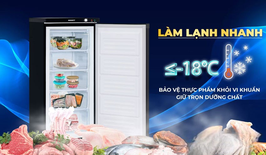 Tủ đông đứng Sanaky VH-180VD3 làm lạnh nhanh Tủ đông đứng Sanaky VH-180VD3 làm lạnh nhanh