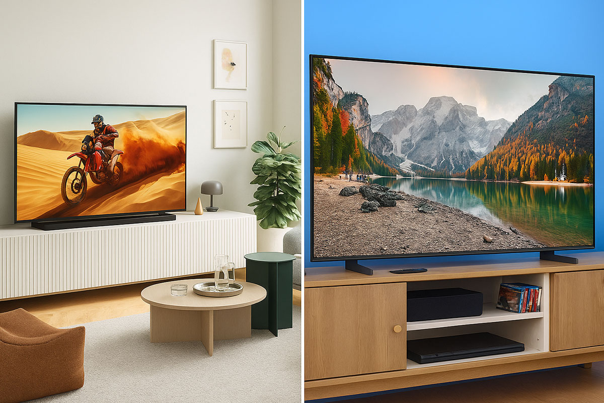 So sánh về thiết kế của Sony K-75S25VM2 và Samsung QA75Q6FA So sánh về thiết kế của Sony K-75S25VM2 và Samsung QA75Q6FA