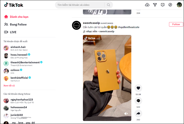 Truy cập vào trang web TikTok Truy cập vào trang web TikTok