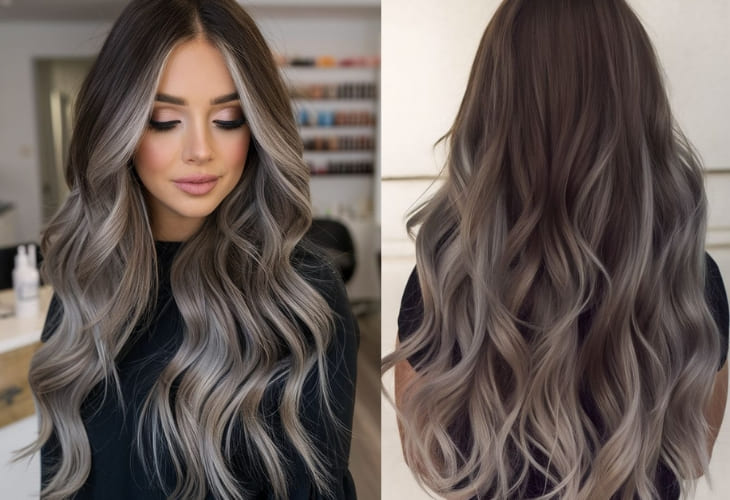Tóc màu omvre chuyển màu xám bạc Tóc màu omvre chuyển màu xám bạc