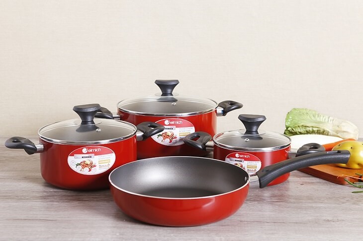 Bộ nồi chảo nhôm chống dính nắp kính Elmich EL1162 có 4 món giúp bạn chế biến đa dạng món ăn Bộ nồi chảo nhôm chống dính nắp kính Elmich EL1162 có 4 món giúp bạn chế biến đa dạng món ăn