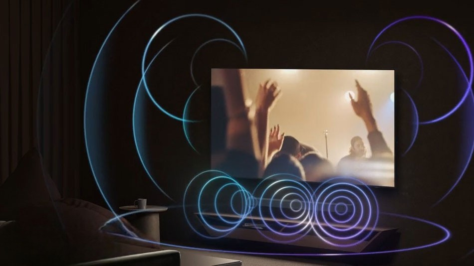 Tivi 4K Samsung Vision AI QA55QN70FAKXXV có chất lượng âm thanh còn khá kém Tivi 4K Samsung Vision AI QA55QN70FAKXXV có chất lượng âm thanh còn khá kém