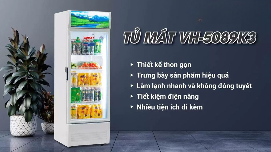 Tổng quan về tủ mát Sanaky 1 cánh VH-5089K3 Tổng quan về tủ mát Sanaky 1 cánh VH-5089K3