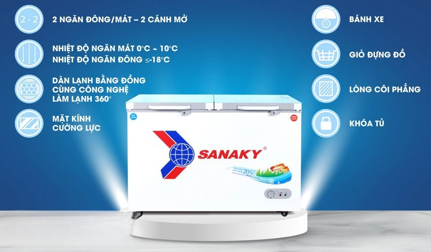 Tổng quan về tủ đông Sanaky VH-2599W4KD
