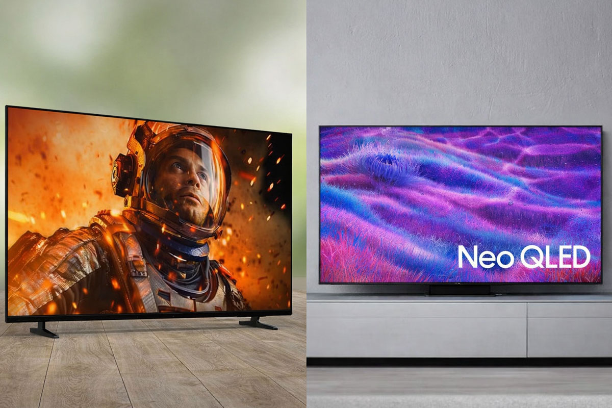 So sánh tivi Sony K-85XR50 và Samsung QA85QN80F về thiết kế và hoàn thiện tổng thể