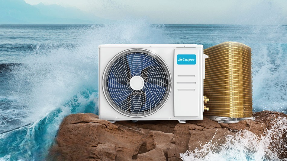 Điều hòa Casper 9000btu inverter XC-09IU38 được trang bị dàn tản nhiệt bằng đồng mạ vàng Điều hòa Casper 9000btu inverter XC-09IU38 được trang bị dàn tản nhiệt bằng đồng mạ vàng