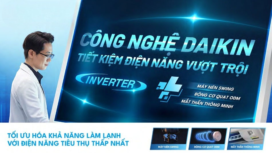 FTKM25AVMV sử dụng máy nén inverter thế hệ mới, FTKM25AVMV sử dụng máy nén inverter thế hệ mới,