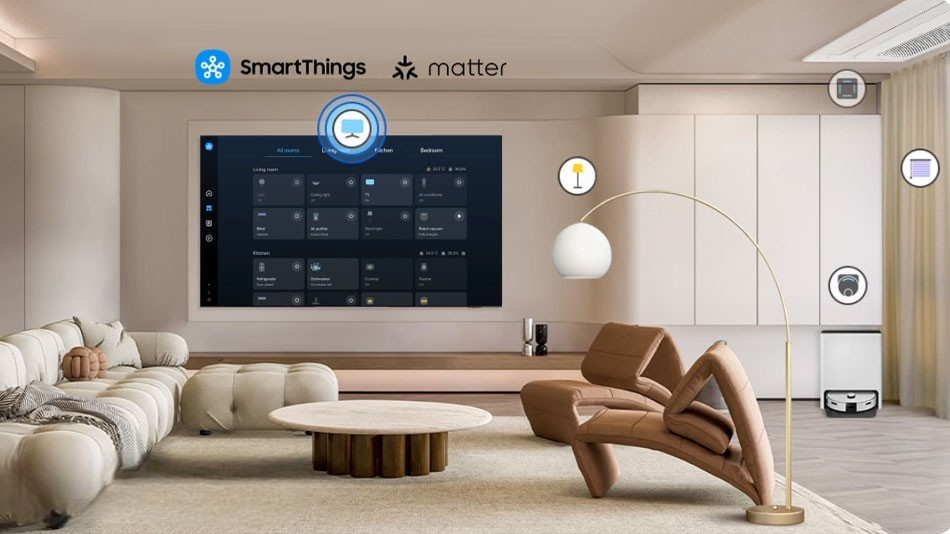 tivi Samsung Neo QLED 85 inch QA85QN90FAKXXV của bạn có thể kết nối và quản lý các thiết bị thông minh