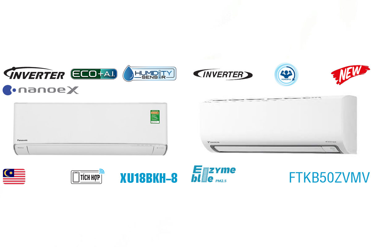 So sánh giá bán của điều hòa Panasonic CS-XU18BKH-8 và điều hòa Daikin FTKB50ZVMV So sánh giá bán của điều hòa Panasonic CS-XU18BKH-8 và điều hòa Daikin FTKB50ZVMV