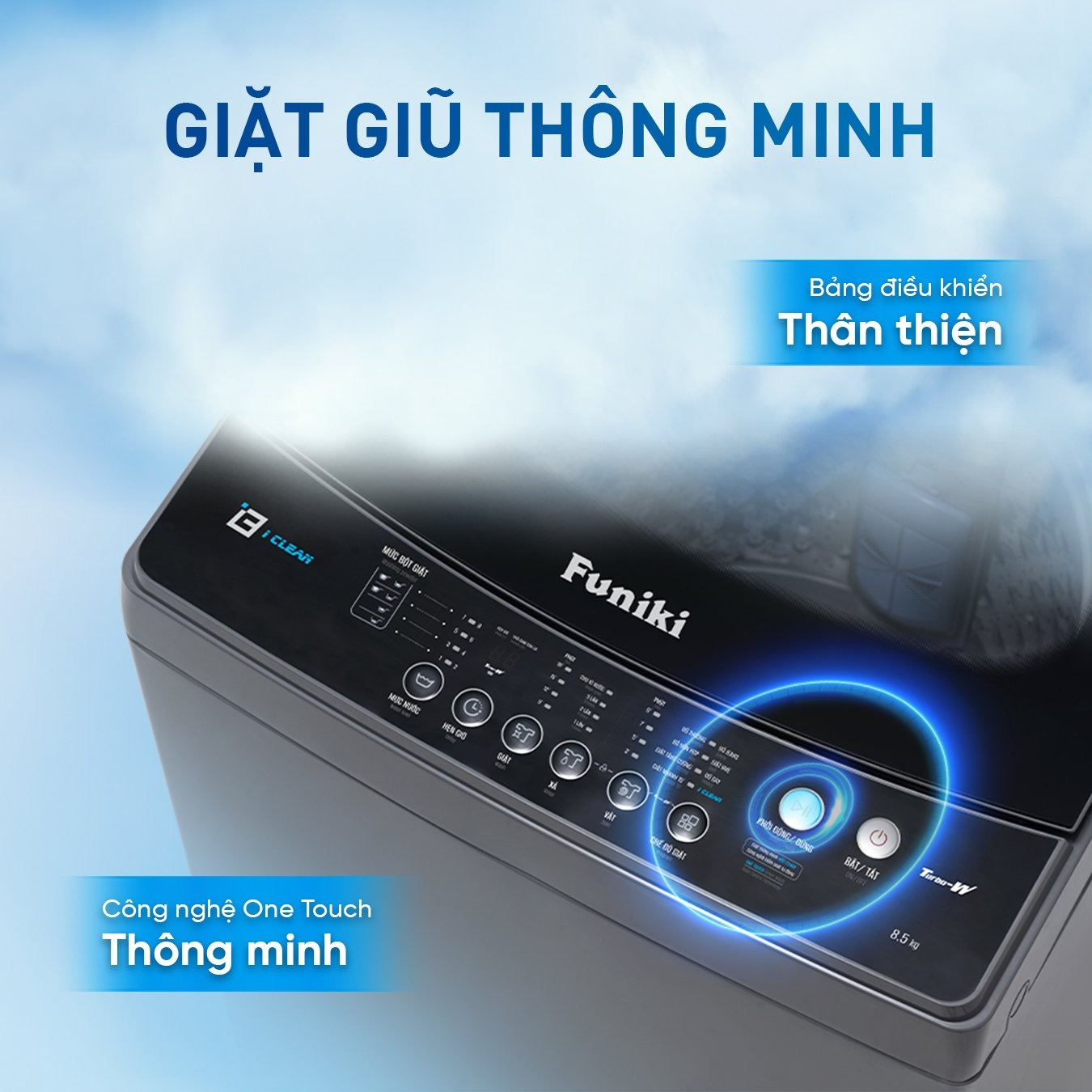 Đánh giá chi tiết về tính năng hiện đại được thiết kế trên máy giặt Funiki 8,5Kg HWM T685ABG