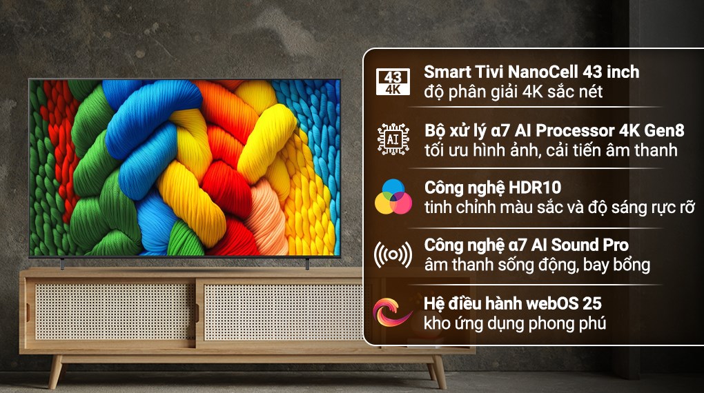 Có nên mua smart tivi LG nanocell 43 inch 4K 43NANO80ASA giá rẻ không?