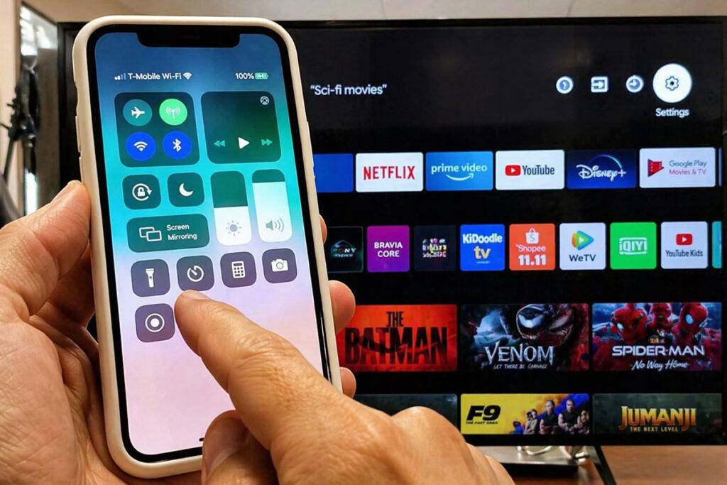 Hướng dẫn cách kết nối iPhone với tivi Sony K-55XR50 qua AirPlay 2 siêu nhanh
