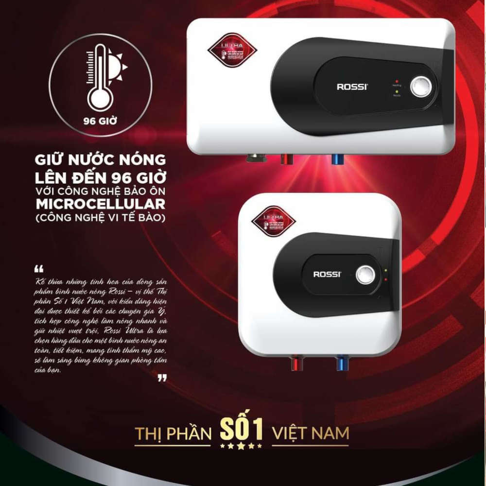 Đánh giá độ an toàn của bình nóng lạnh Rossi 15 lít RBC-15SQ giá rẻ