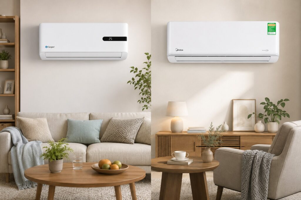 Cùng tầm giá, nên chọn điều hòa Casper GC-12IB36 hay Midea MSAGA-13CRDN8?