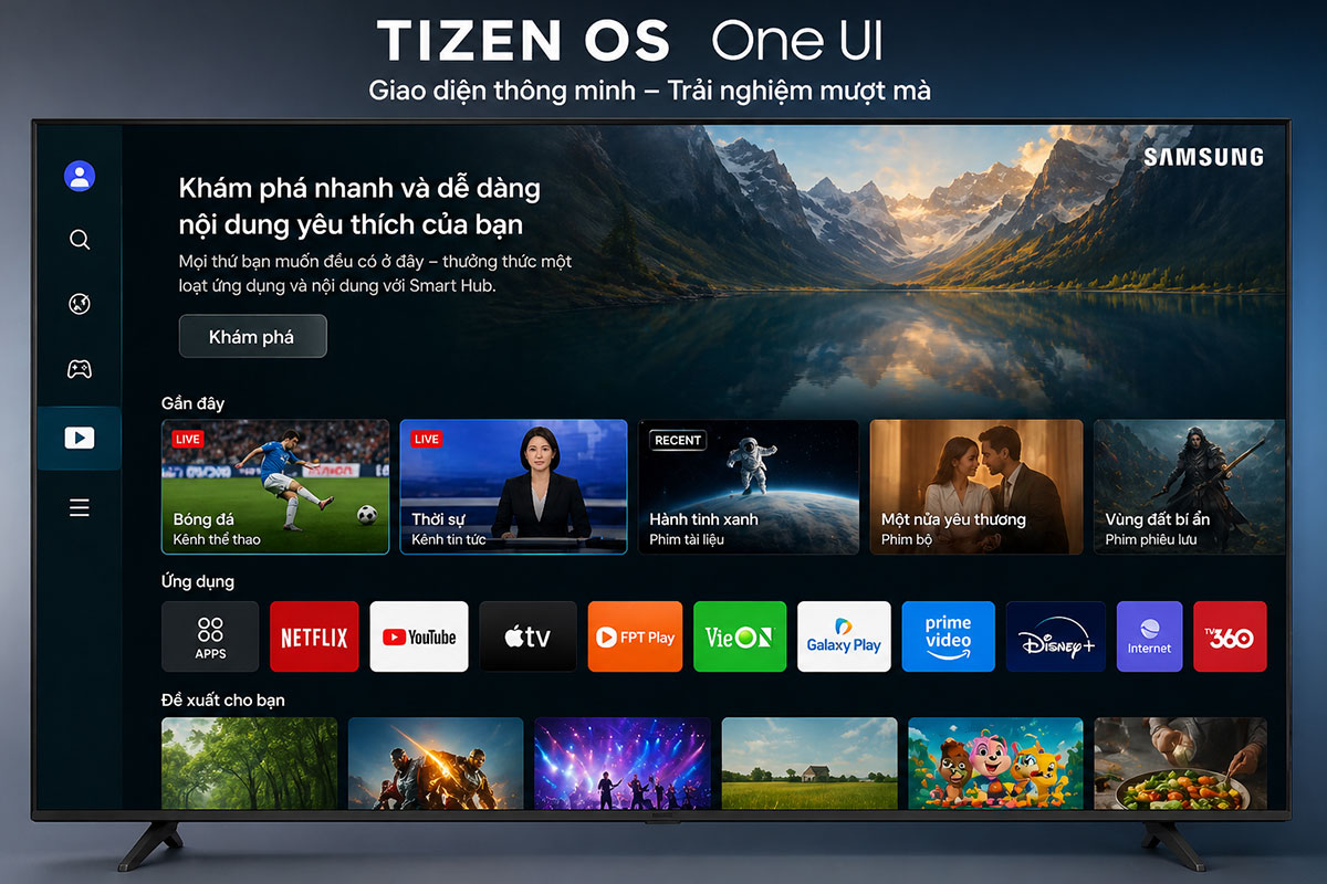 Ax88com đăng nhập 65 inch 4K UA65U8000FKXXV sử dụng hệ điều hành Tizen OS bạn hãy thử trải nghiệm