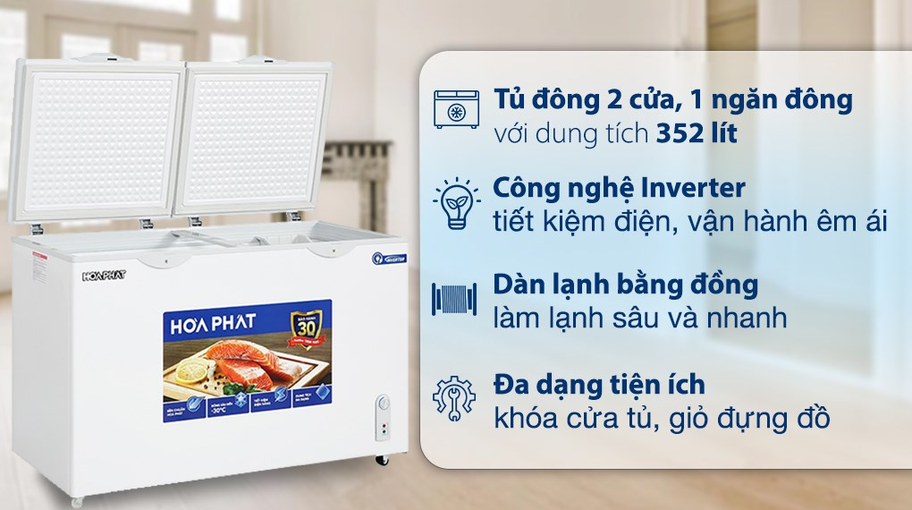Vì sao tủ đông Hòa Phát Inverter 352 Lít HPF AD8352 nhận được nhiều quan tâm?