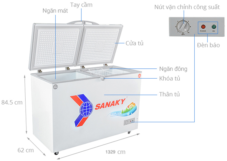 Tủ đông Sanaky 2 cánh VH-4099W1 - tổng hợp những ưu điểm đáng chú ý