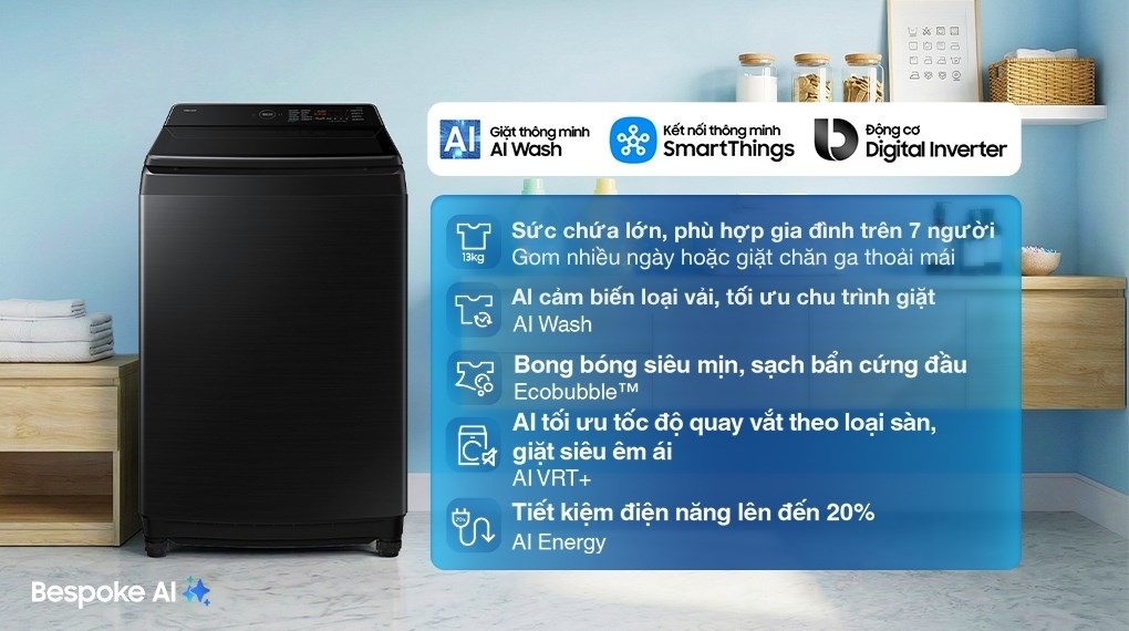 Có nên mua máy giặt Samsung giá rẻ WA80F13S5BSV? 7 công nghệ hiện đại khiến bạn bất ngờ