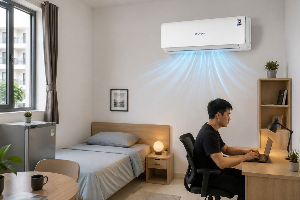 Có nên mua điều hòa Casper JC-12IU36 cho phòng trọ sinh viên hay căn hộ cho thuê không?