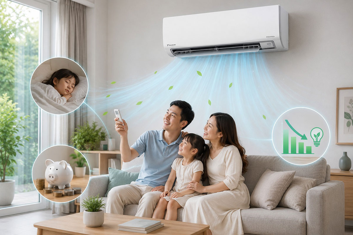 Bí quyết dùng điều hòa Daikin inverter FTHB25ZVMV thả ga không lo hóa đơn tiền điện