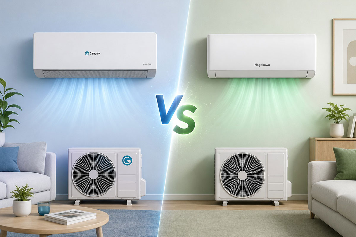 So sánh tổng quan Casper QC-12IU36A và Nagakawa NIS-C12R2U51 So sánh tổng quan Casper QC-12IU36A và Nagakawa NIS-C12R2U51