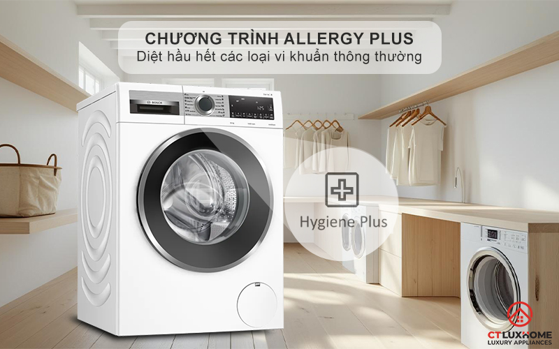 Chương trình Allergy Plus giúp diệt hầu hết các loại vi khuẩn thông thường